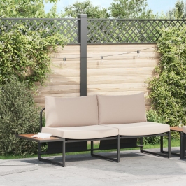 Sofá de jardín de 2 plazas  con cojines taupe