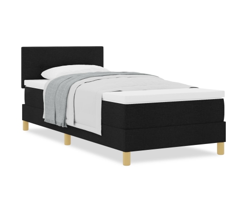 Cama con Somier  con Colchón Negra 100x200 cm Tela