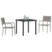 Set de Comedor de Jardín  de 3 Piezas Gris Poliratán