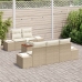 Juego de Sofá de Jardín de 6 Piezas con Cojines Beige Poly Rattan Acacia