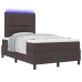 Cama con Somier y Colchón & LED Marrón Oscuro 120x200 cm Tela