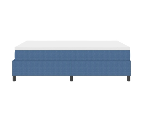 Cama Box Spring  con Colchón Azul 140x200 cm Tela de Pana