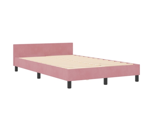 Estructura de Cama de Terciopelo Rosa  120x200 cm