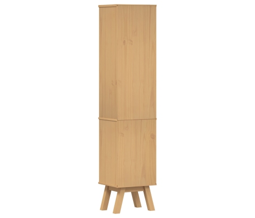 gabinete de baño  marrón 35x30x159 cm de madera maciza de pino