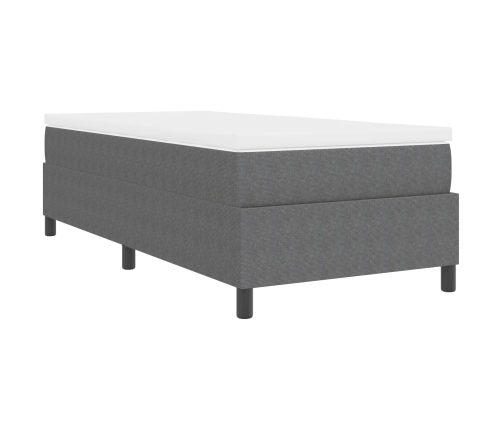 Cama Tipo Box Spring  con Colchón Gris Claro 100x200 cm Tela de Corduroy