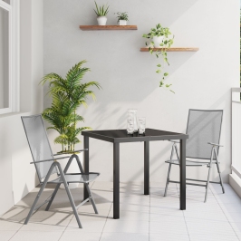 Conjunto de Comedor de Jardín de 3 Piezas  Acero Antracita