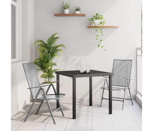Conjunto de Comedor de Jardín de 3 Piezas  Acero Antracita