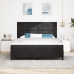 Cama Box Spring  con Colchón Negro Super Rey Terciopelo