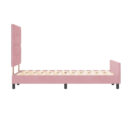 Estructura de Cama de Terciopelo Rosa  120x200 cm