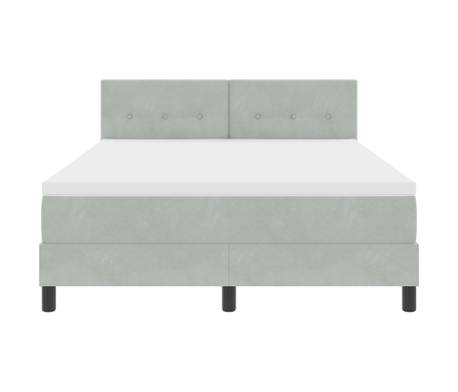 Cama con Box Spring y Colchón  Gris Claro 160x200 cm Terciopelo