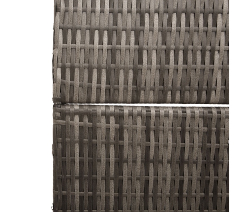 Divisor de habitación  3 paneles plegable gris 147x180 cm ratán polipropileno