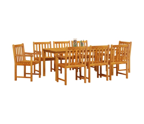 Juego de Comedor para Jardín de 9 Piezas en Madera Sólida de Acacia