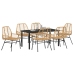 Conjunto de Comedor de Jardín de 7 Piezas Marrón Poliratán