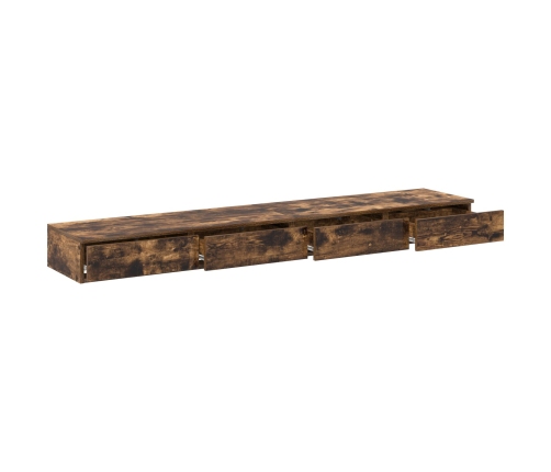 Cajones de Cama  Roble Ahumado 180x36,5x16,5 cm Madera Ingeniada