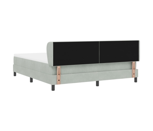Cama con somier y colchón  Gris Claro 180x200 cm Terciopelo