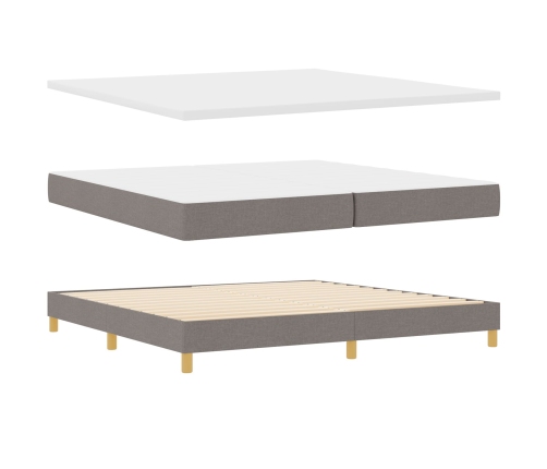 Cama Box Spring  con Colchón Taupe 200x200 cm Tela