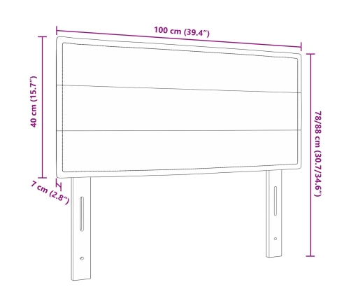 Cabecera de diseño Lines taupe de  100 cm en tela