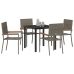 Conjunto de Comedor de Jardín de 5 Piezas Gris Poliratán
