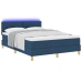 Cama Box Spring con Colchón y LED Azul 140x200 cm Tela