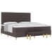 Cama Box Spring  con Colchón y Banco Marrón Oscuro 200x200 cm Tela