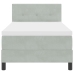 Cama con Somier  con Colchón Gris Claro 100x200 cm Terciopelo
