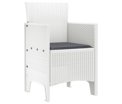 Silla de Jardín  Set de 2 Blanco, Antracita Polipropileno, Poliéster