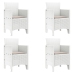 Silla de Jardín  Set de 4 Blanco con cojines taupe
