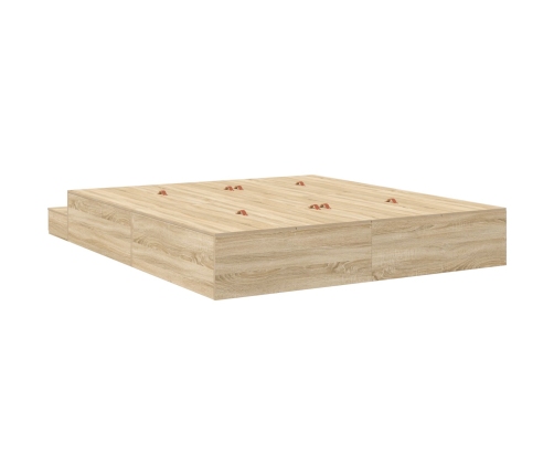 Base de cama  de roble de Sonoma 200x200 cm