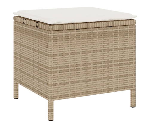 Conjunto de Comedor de Jardín de 4 Piezas con Cojines Beige de Ratán y Acacia