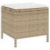 Conjunto de Comedor de Jardín de 4 Piezas con Cojines Beige de Ratán y Acacia