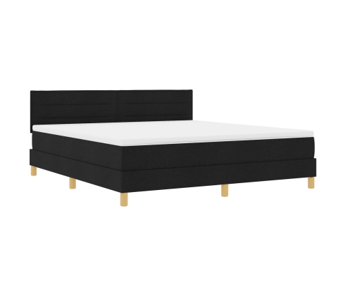Cama Box Spring  con Colchón Negra 180x200 cm Tela