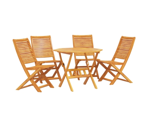 Set de comedor de jardín de 5 piezas  de madera maciza de acacia