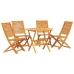 Set de comedor de jardín de 5 piezas  de madera maciza de acacia