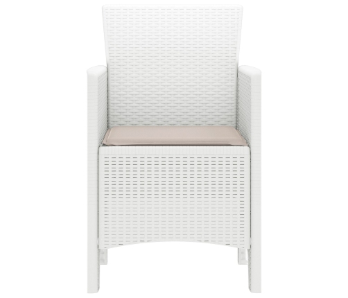 Silla de Jardín  Juego de 2 Blanco Taupe Ratan Plástico