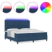 Cama con sommier  con colchón y LED azul 200x200 cm de tela
