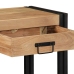Mesa Consola  Negra 90x33x75 cm de Madera Maciza de Acacia y Metal