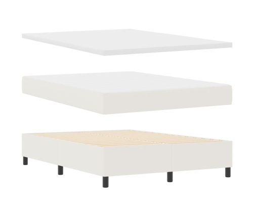 Cama con Somier  con Colchón Crema 160x200 cm Tela de Corduroy