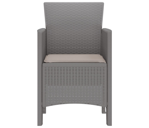 Silla de Jardín  Juego de 4 Gris claro, cojines taupe