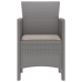 Silla de Jardín  Juego de 4 Gris claro, cojines taupe