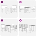 Conjunto de Comedor de Jardín de 4 Piezas de Madera Sólida de Acacia