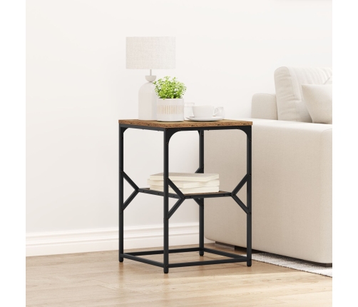 mesa auxiliar  de madera vieja 41x40x60 cm de madera de ingeniería
