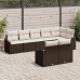 Conjunto de Sofá de Jardín  Set de 8 Piezas Crema, Marrón