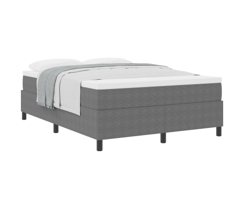 Cama con somier  con colchón Gris Claro 160x200 cm Tela de pana