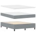 Cama con Box Spring  con Colchón Gris Claro 140x190 cm Tela