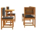 Set de Comedor de Jardín de 5 Piezas con Cojines de Madera de Acacia