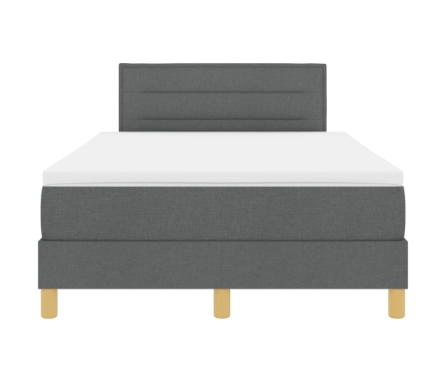 Base de Cama con Colchón Gris Oscuro 120x200 cm Tela