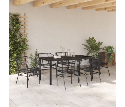 Juego de 4 Negro Rattan PE Mediano
