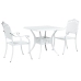 Conjunto de Bistro de Jardín de 3 Piezas  Blanco de Aluminio Fondido