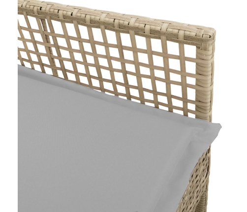 sillas de jardín  2 pcs con cojines beige de ratán sintético