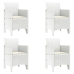 Silla de Jardín  Set de 4 Blanco Poliratán Estándar Apilable
